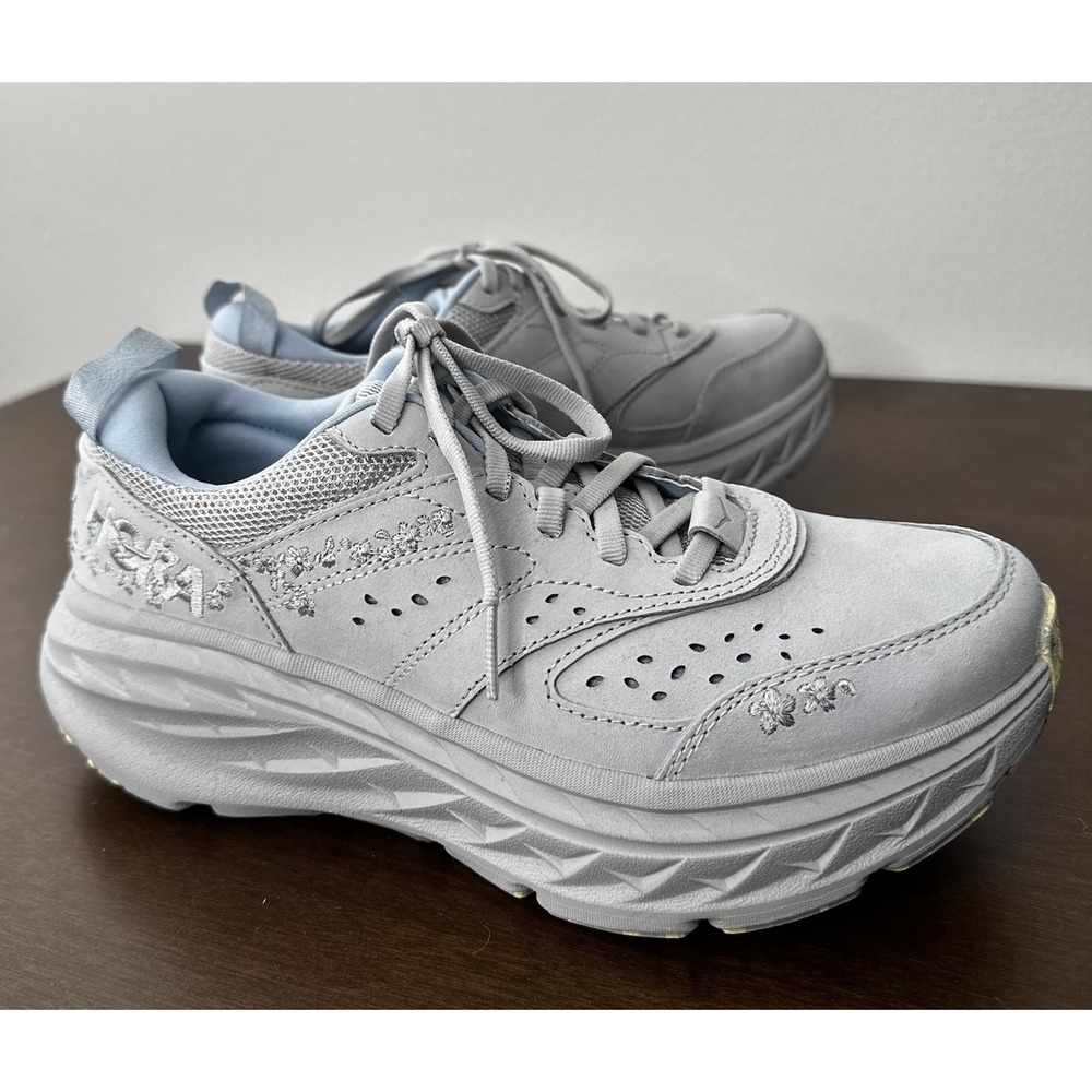 Rare Hoka x Anthropologie Vibrant Bloom Bondi L Sneakers 1150924 Womens 7 Gray